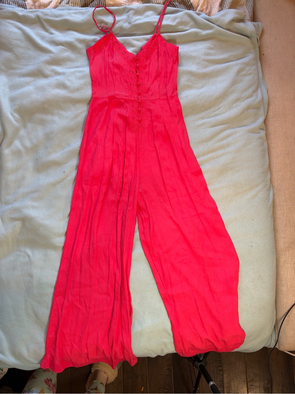 Free people coral pink piece Eileen romper jumpsuit